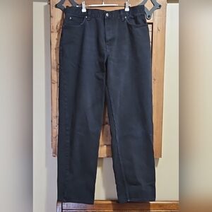 WindRiver Black Heavy Cotton Straight Leg Mens Jeans 35x33